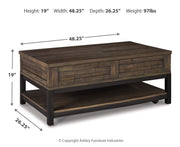 Johurst LIFT TOP COCKTAIL TABLE