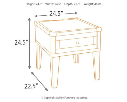 Mesa auxiliar Todoe con puertos USB y enchufes