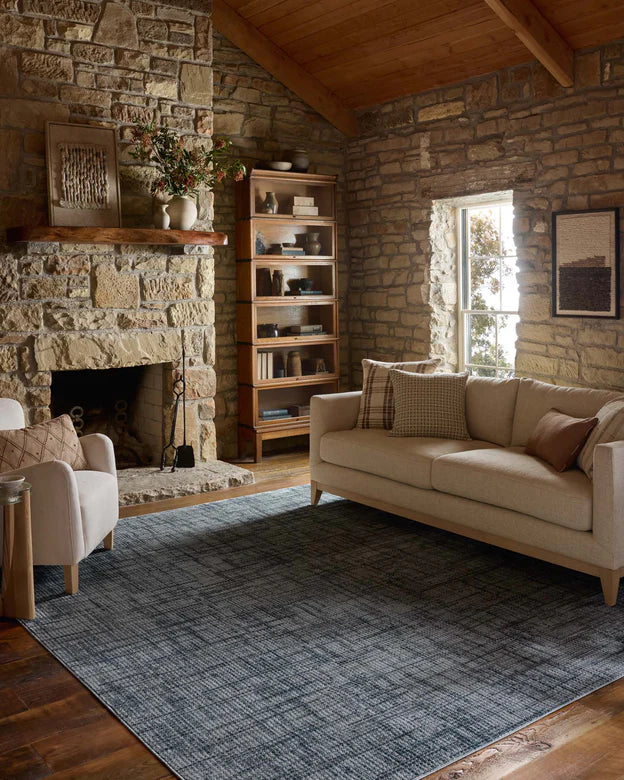 Townes Collection Recycled Abstract Area Rug Stone/Wheat 5-3 X 7-6