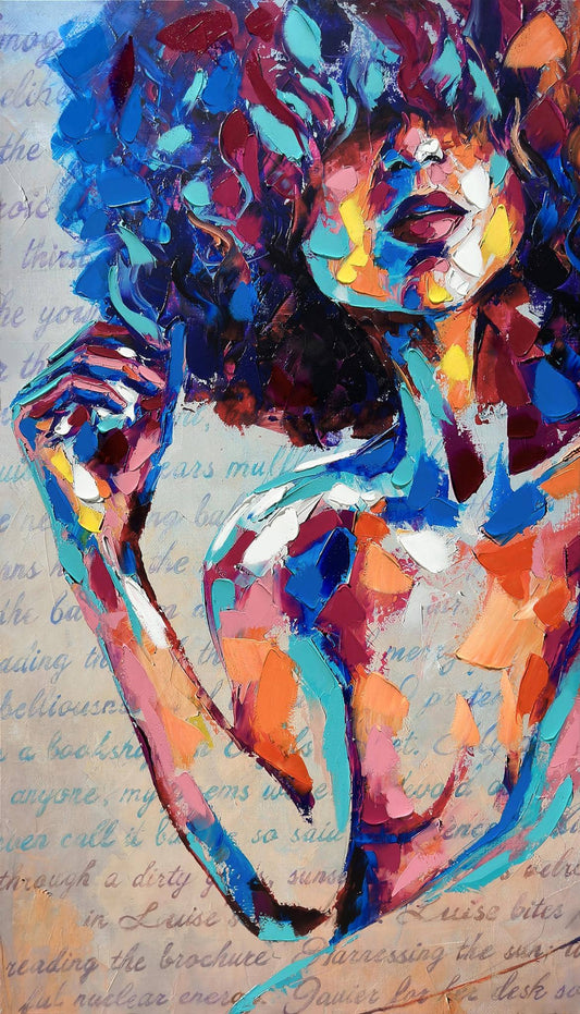 Abstract Woman's Portrait Assorted Canvas 48" x 84"