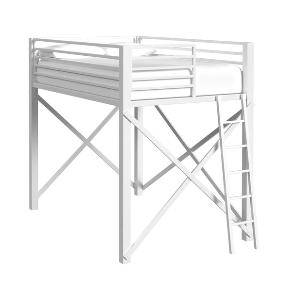 Talia Full Loft Bunk And Ladder In White