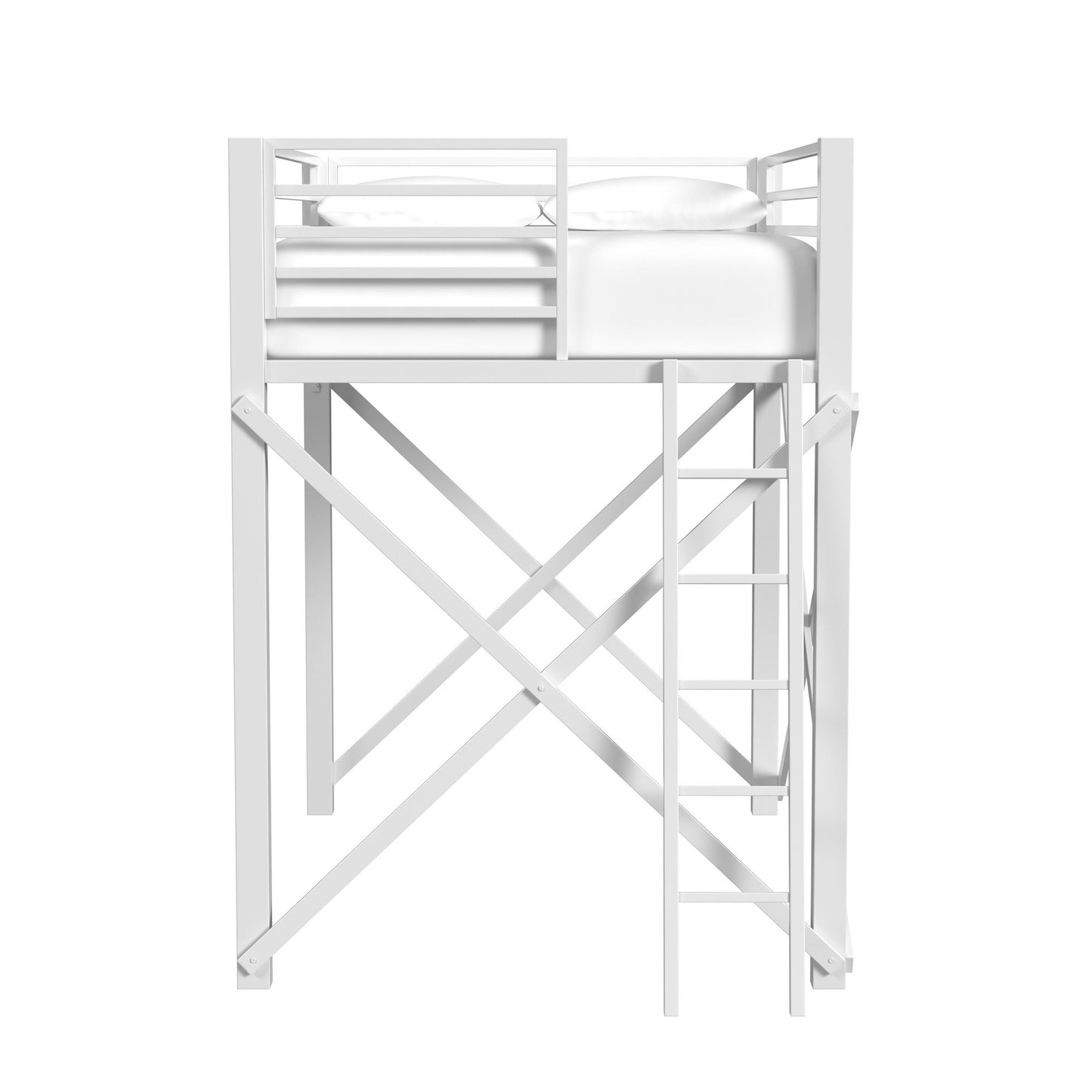 Talia Full Loft Bunk and Ladder in White