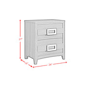 Tobias 2-Drawer Nightstand with USB in Black