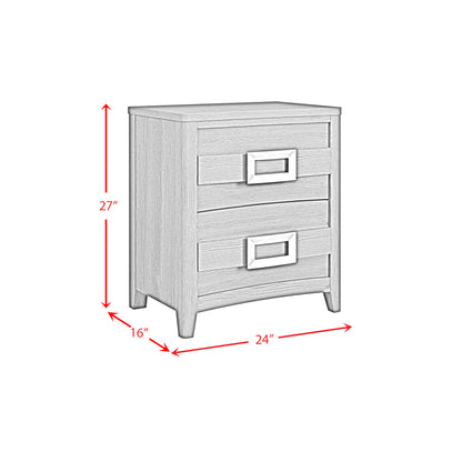 Tobias 2-Drawer Nightstand with USB in Black