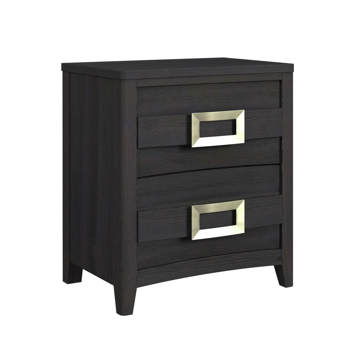 Tobias 2-Drawer Nightstand With Usb In Black