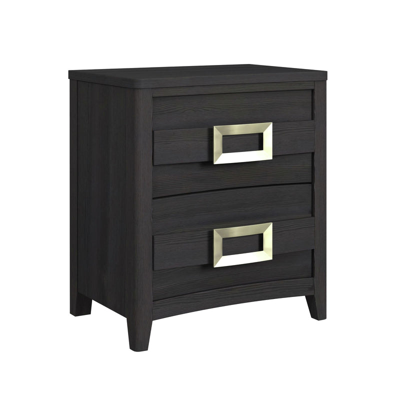 Tobias 2-Drawer Nightstand With Usb In Black