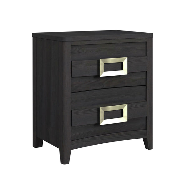 Tobias 2-Drawer Nightstand With Usb In Black