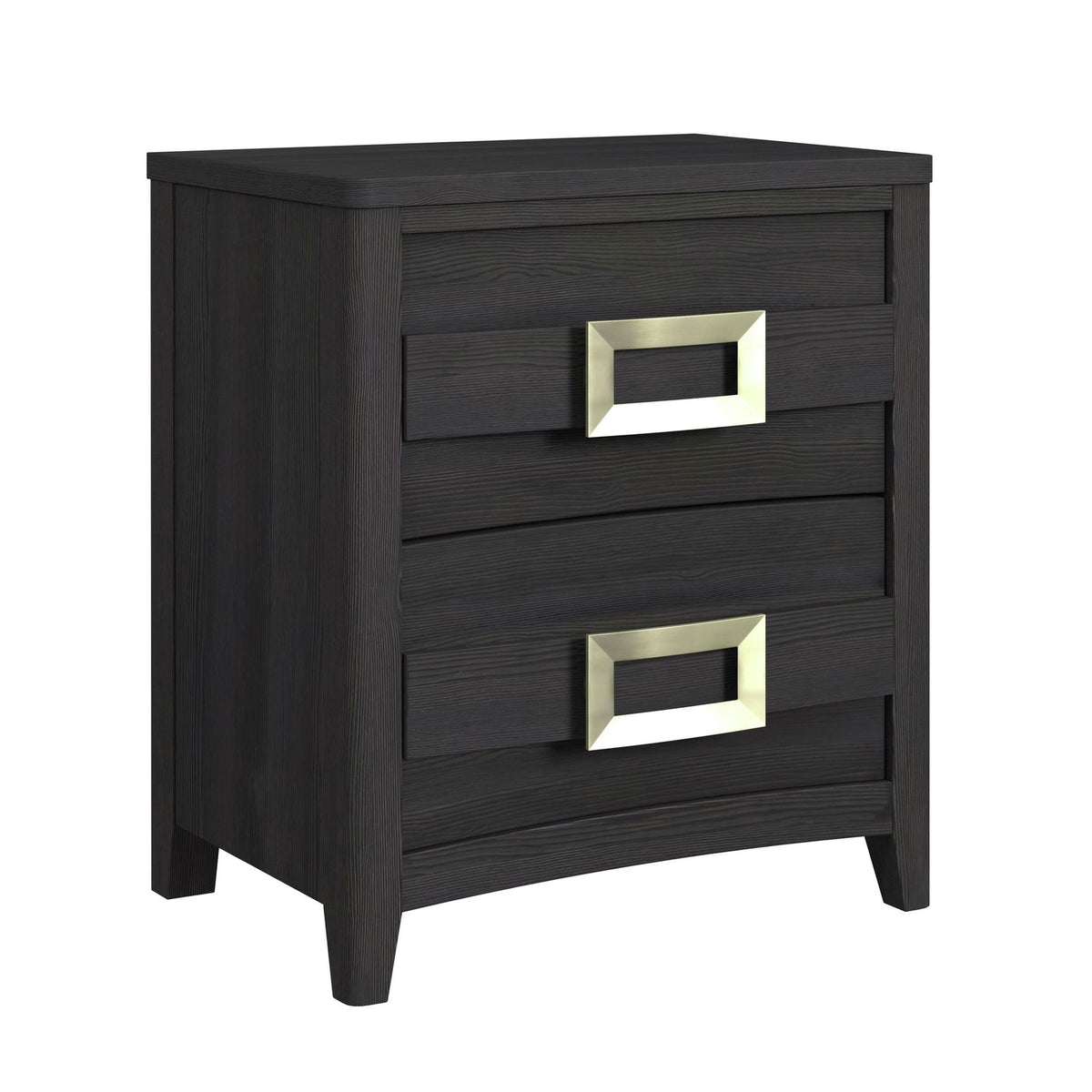Tobias 2-Drawer Nightstand with USB in Black