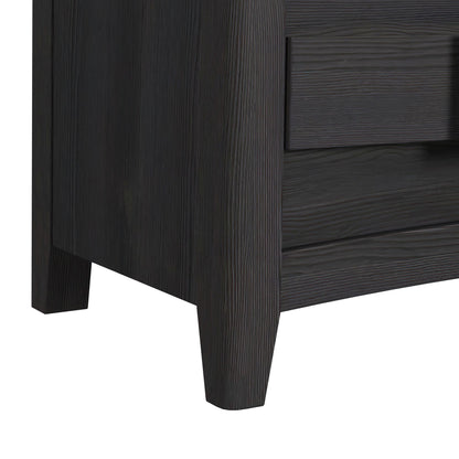 Tobias 2-Drawer Nightstand with USB in Black