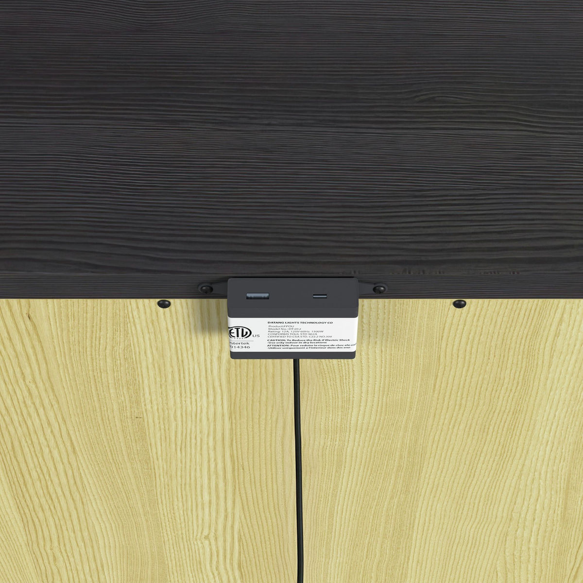 Tobias 2-Drawer Nightstand with USB in Black