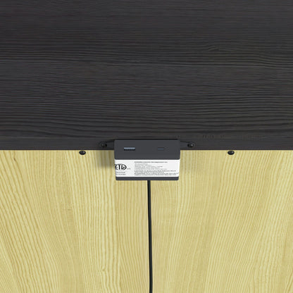 Tobias 2-Drawer Nightstand with USB in Black