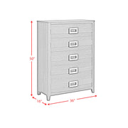 Tobias 5-Drawer Chest in White