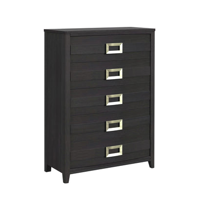 Tobias Queen 3PC Bedroom Set with LED in Black