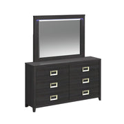 Tobias King 5PC Bedroom Set with LED in Black