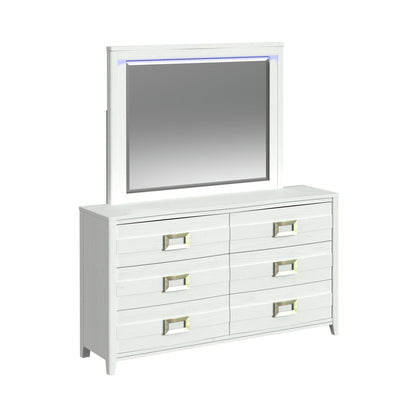 Tobias Dresser and Mirror Set with LED in White