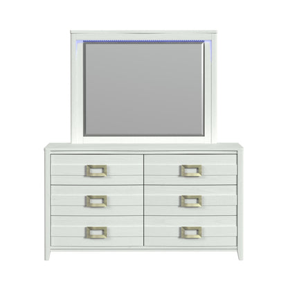 Tobias Dresser and Mirror Set with LED in White