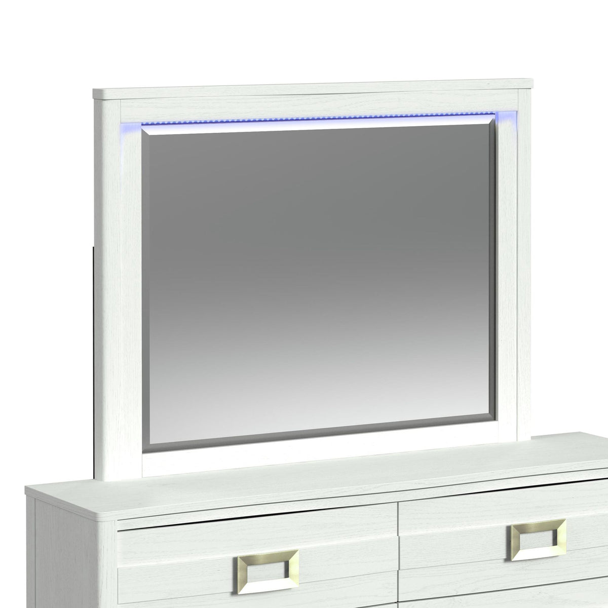 Tobias Dresser and Mirror Set with LED in White