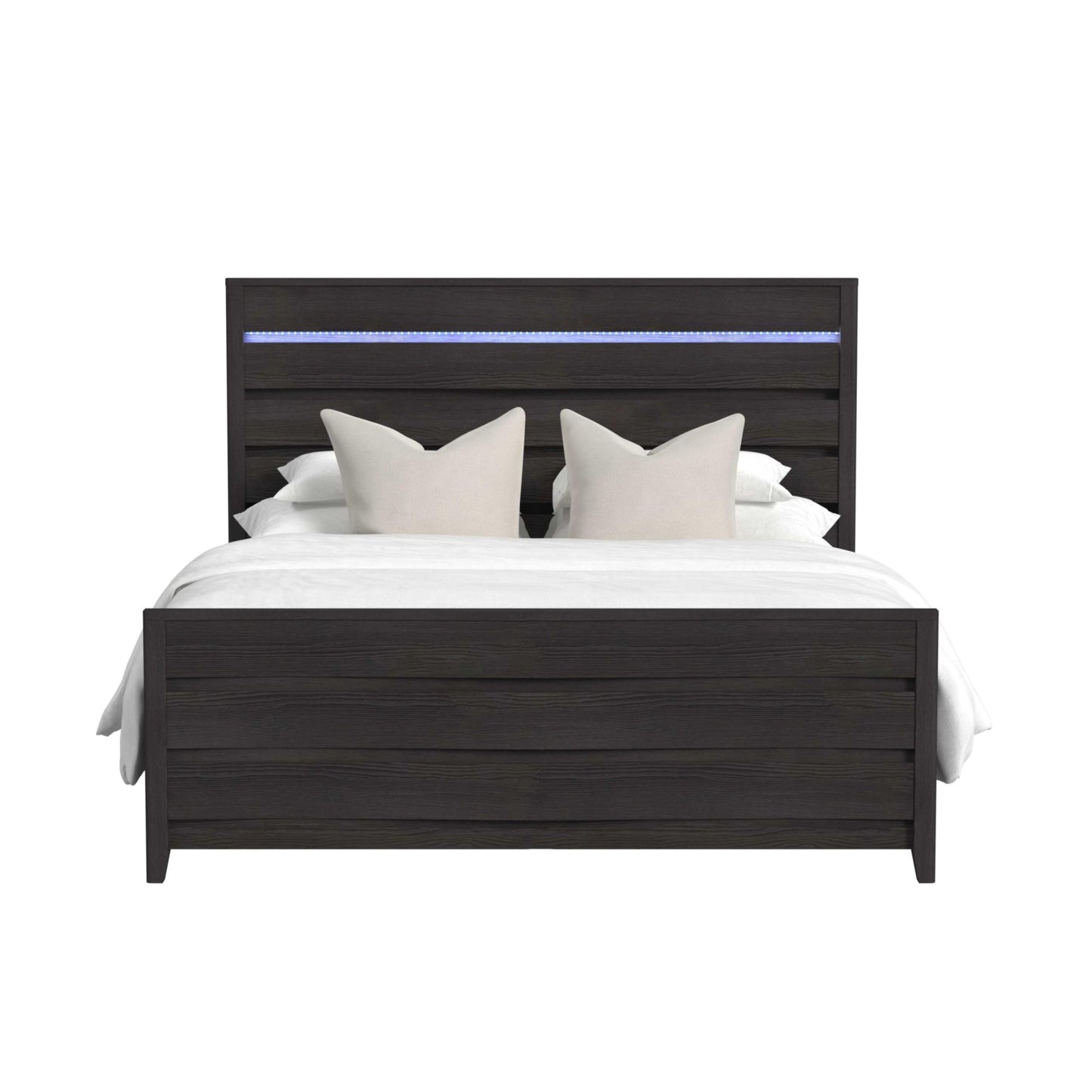 Tobias King Bed with LED in Black
