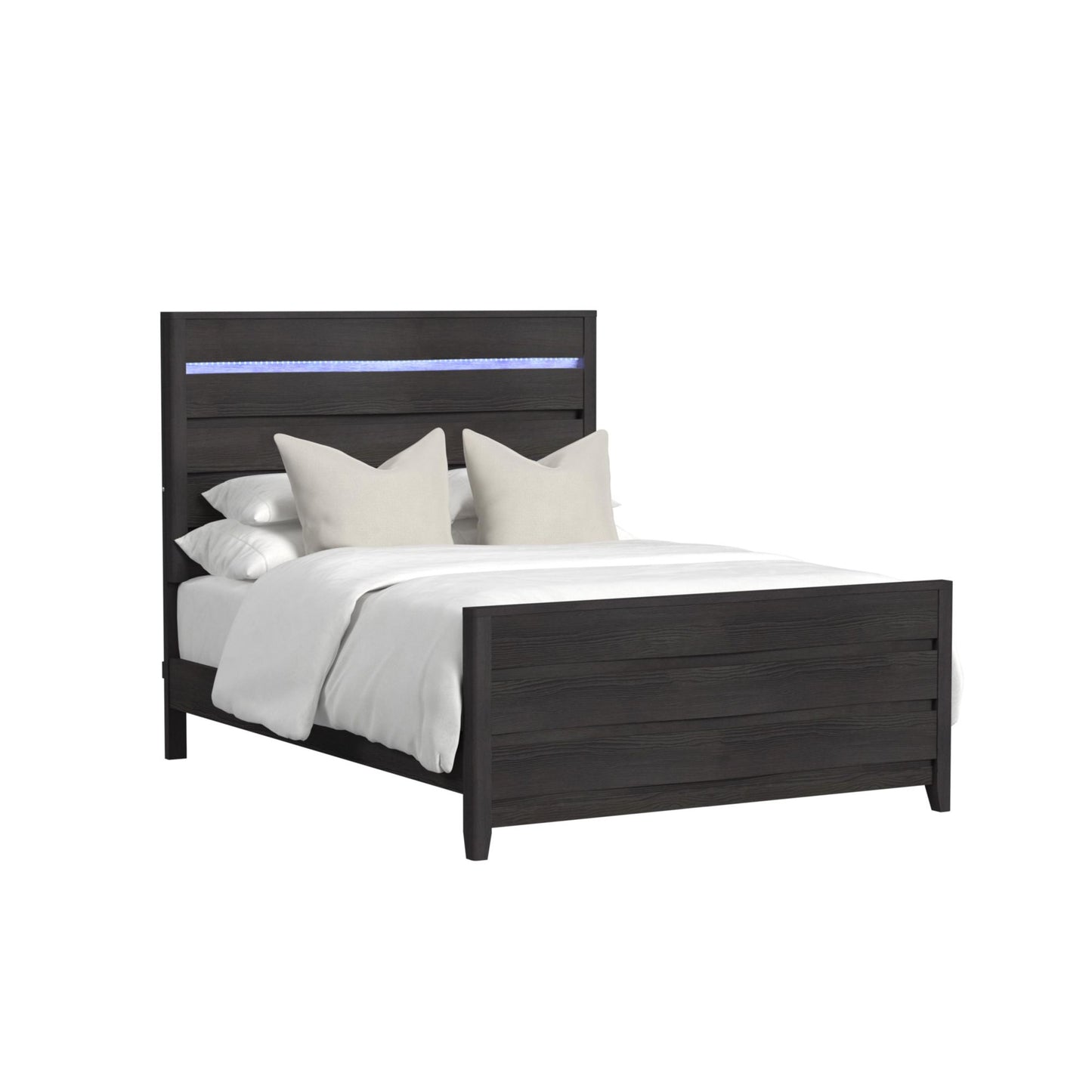 Tobias Full 5PC Bedroom Set with LED in Black
