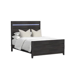 Tobias Queen Bed with LED in Black