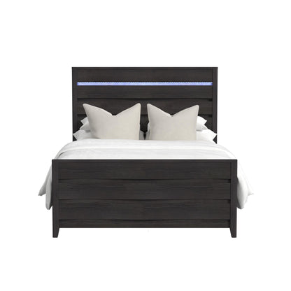 Tobias Full Bed with LED in Black