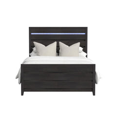 Tobias Queen Bed with LED in Black
