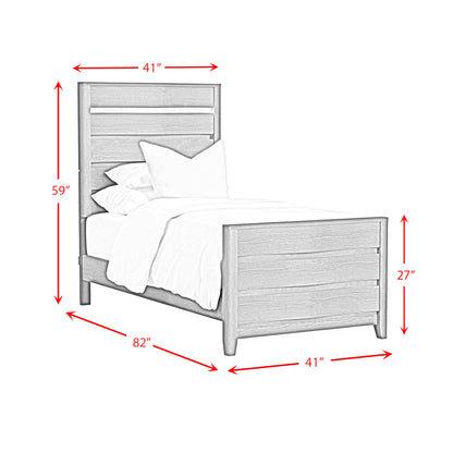Tobias Twin Bed with LED in White
