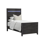 Tobias Twin Bed with LED in Black