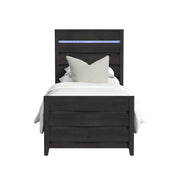 Tobias Twin Bed with LED in Black