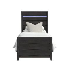 Tobias Twin Bed with LED in Black