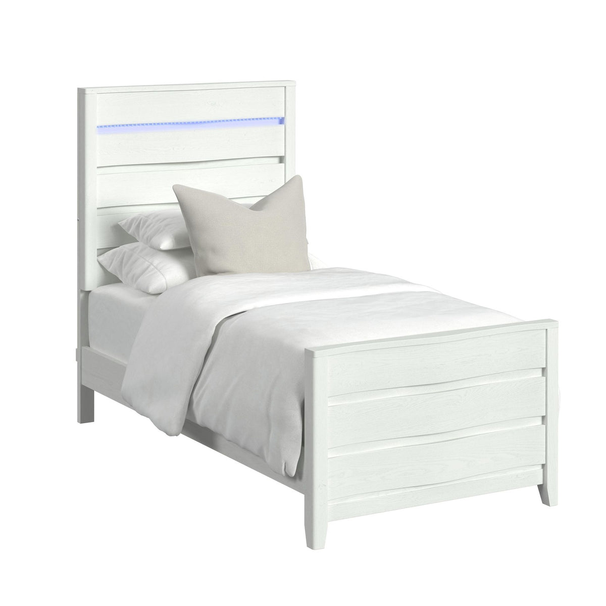 Tobias Twin Bed with LED in White
