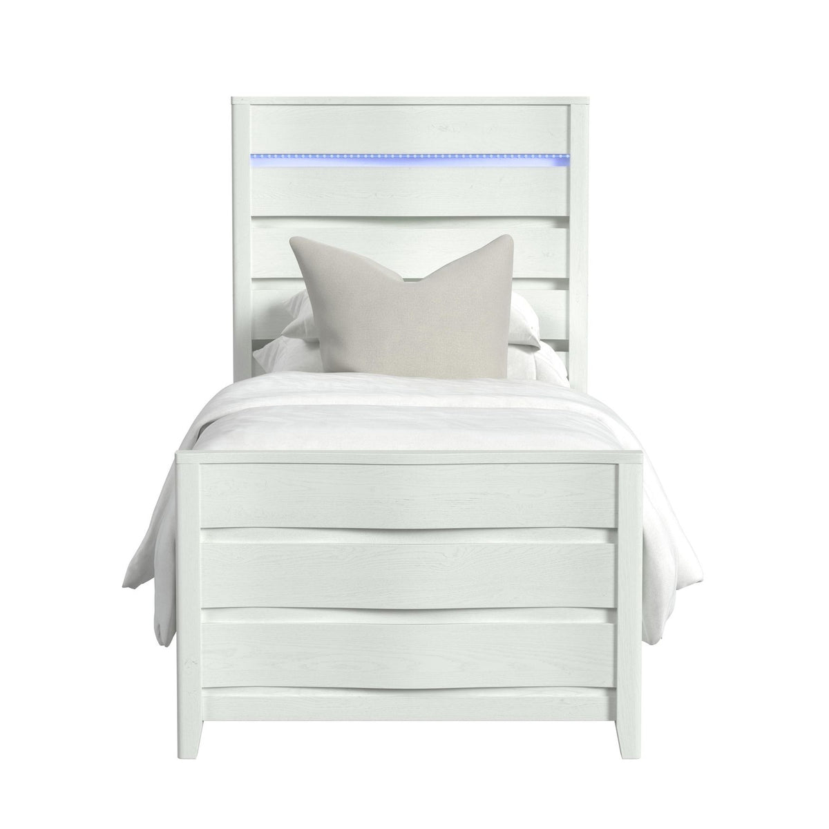 Tobias Twin Bed with LED in White