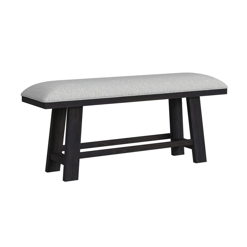 Transcend Counter Bench With Light Grey Fabric In Charcoal
