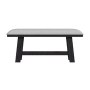 Transcend Counter Bench with Light Grey Fabric in Charcoal