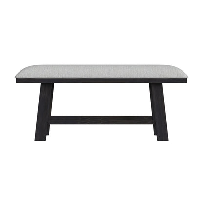 Transcend Counter Bench with Light Grey Fabric in Charcoal