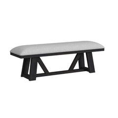 Transcend 6PC Standard Height Dining Set in Charcoal-Table, Four Chairs & Bench