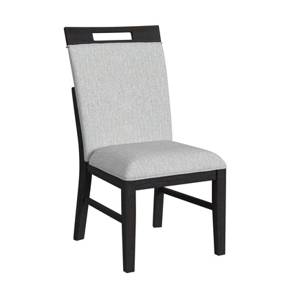 Transcend 7PC Standard Height Dining Set in Charcoal-Table and Six Chairs