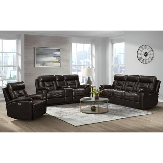 Trinidad Power Motion Sofa with Power Motion Head Recliner in Pebble Brown