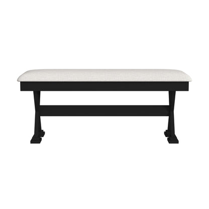 Tulane 6PC Dining Set with Table, 4 Chairs, and Bench in Oak and Black