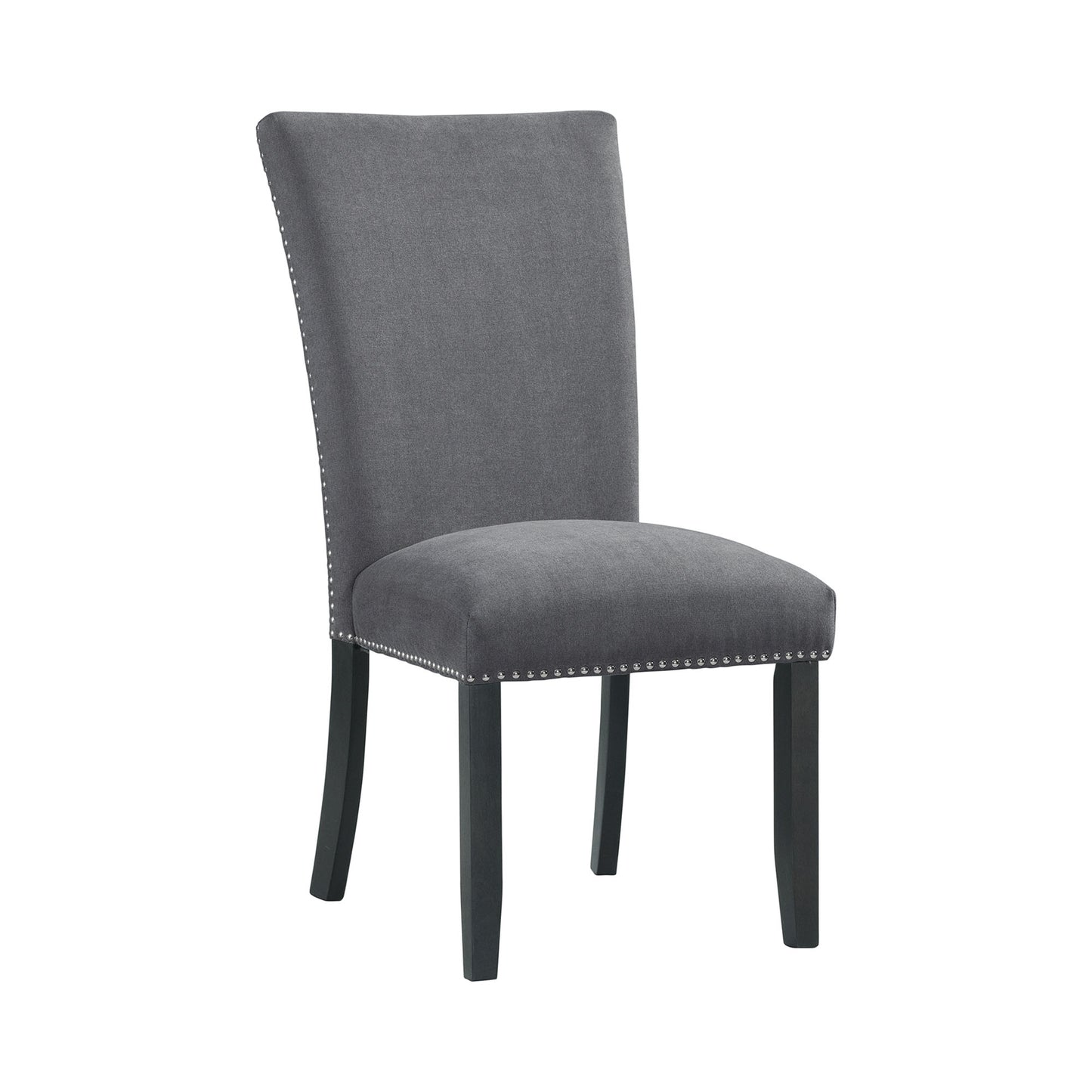 Tuscany Dining Linen Nailhead Side Chair (2 Per Pack) - Charcoal