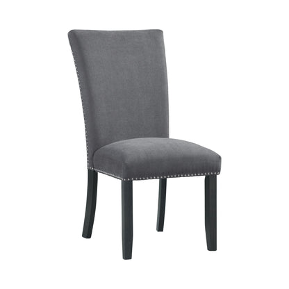 Tuscany Dining Linen Nailhead Side Chair (2 Per Pack) - Charcoal