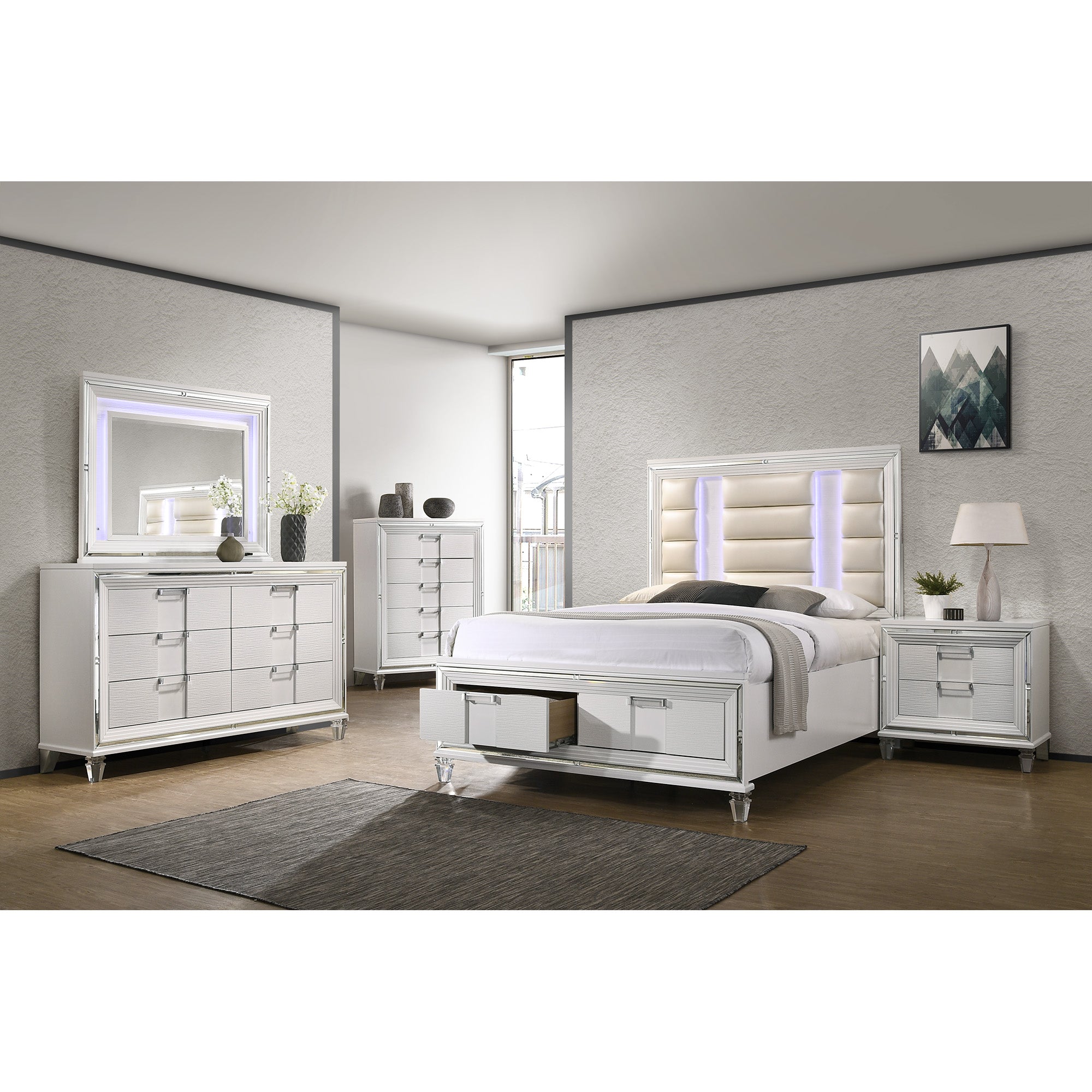 Twenty Nine Queen Storage 6PC Bedroom Set in White