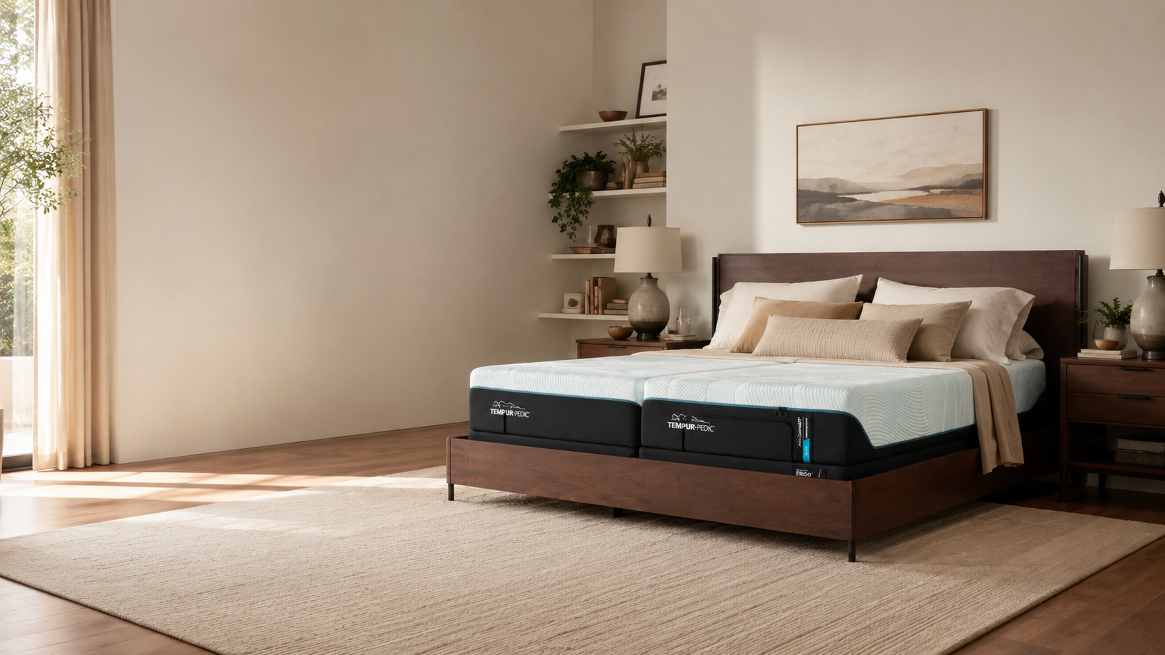 Adjustable mattress in a modern bedroom