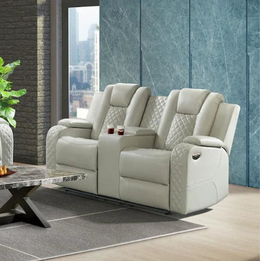 Carlo Cream Power Motion Loveseat