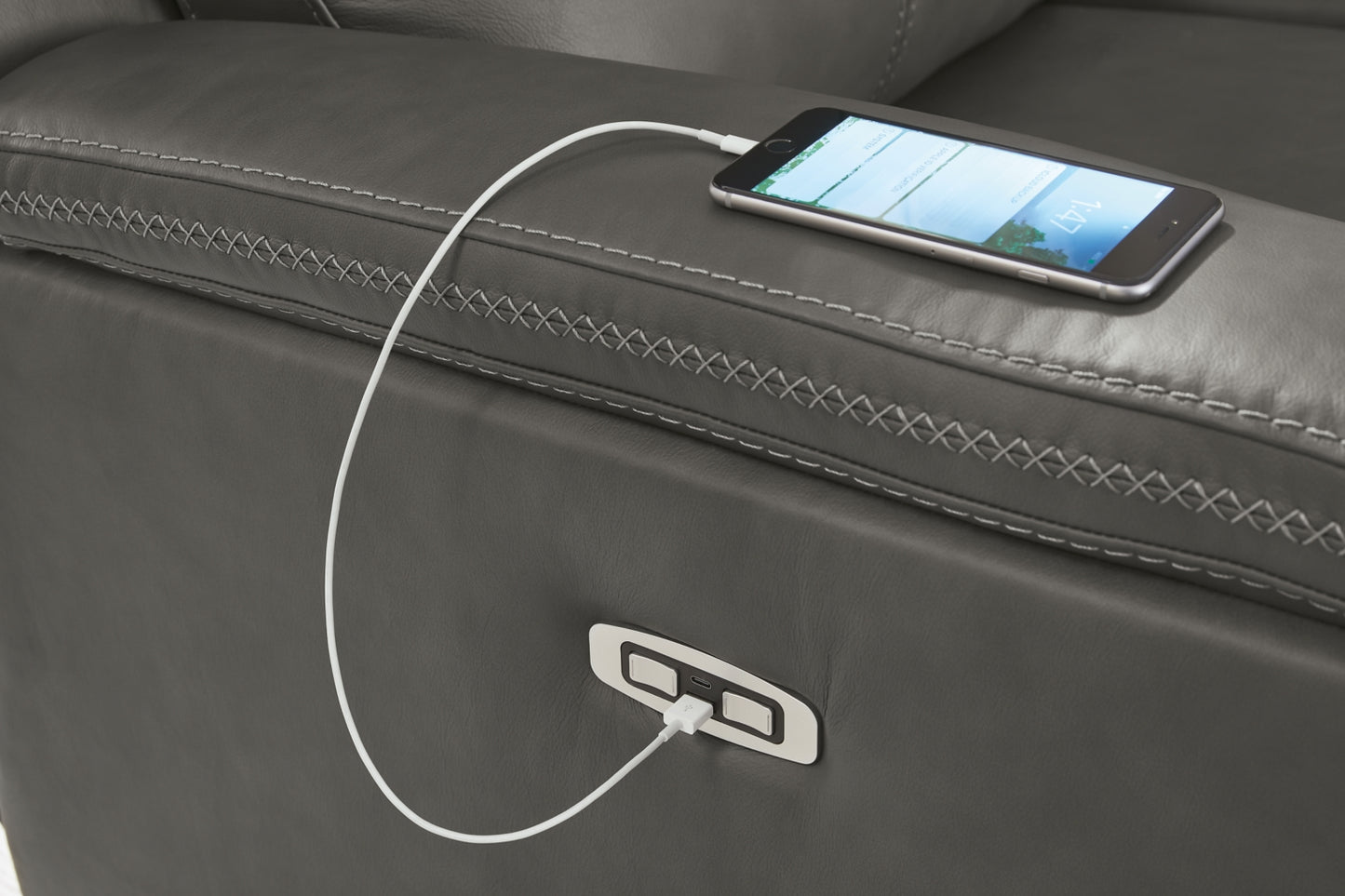 Beryton PWR REC Loveseat/CON/ADJ HDRST