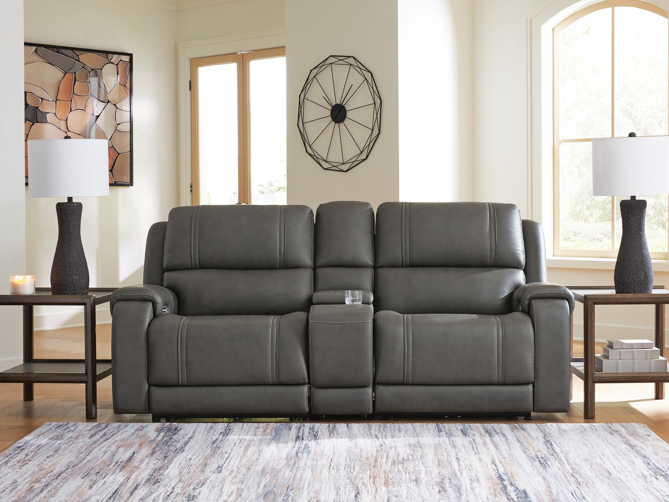 5Z-Harrenhurst 3-Piece Power Reclining Sectional Loveseat with Console