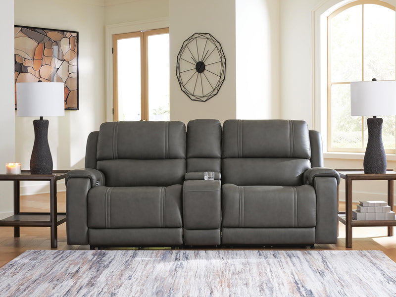 5Z-Harrenhurst 3-Piece Power Reclining Sectional Loveseat with Console