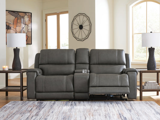 5Z-Harrenhurst 3-Piece Power Reclining Sectional Loveseat with Console