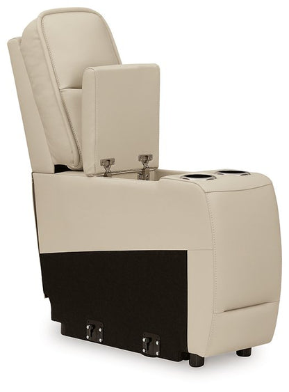 Sofá seccional reclinable eléctrico de dos plazas con consola