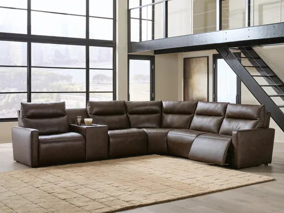 ModZ 6PC Power Reclining Sectional with Audio Console Set